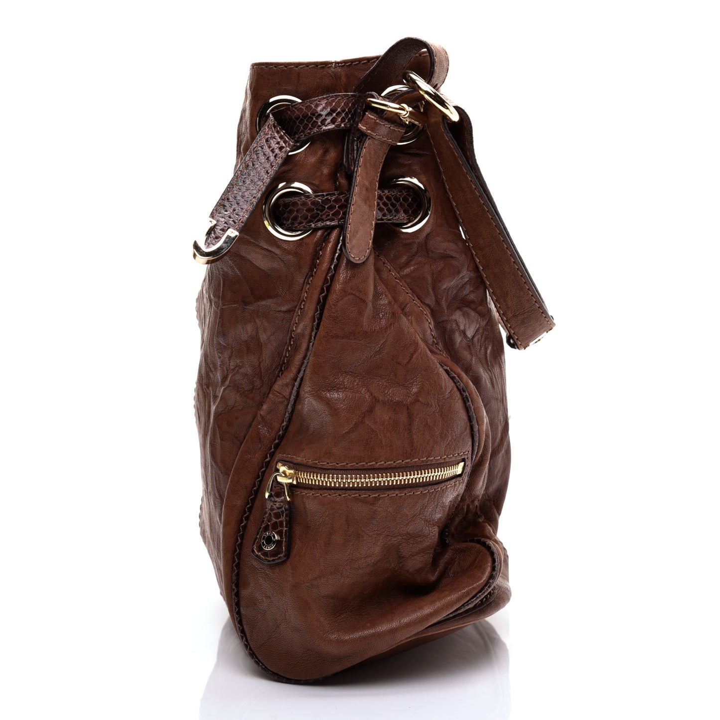 Calfskin Ramona Bucket Bag Brown
