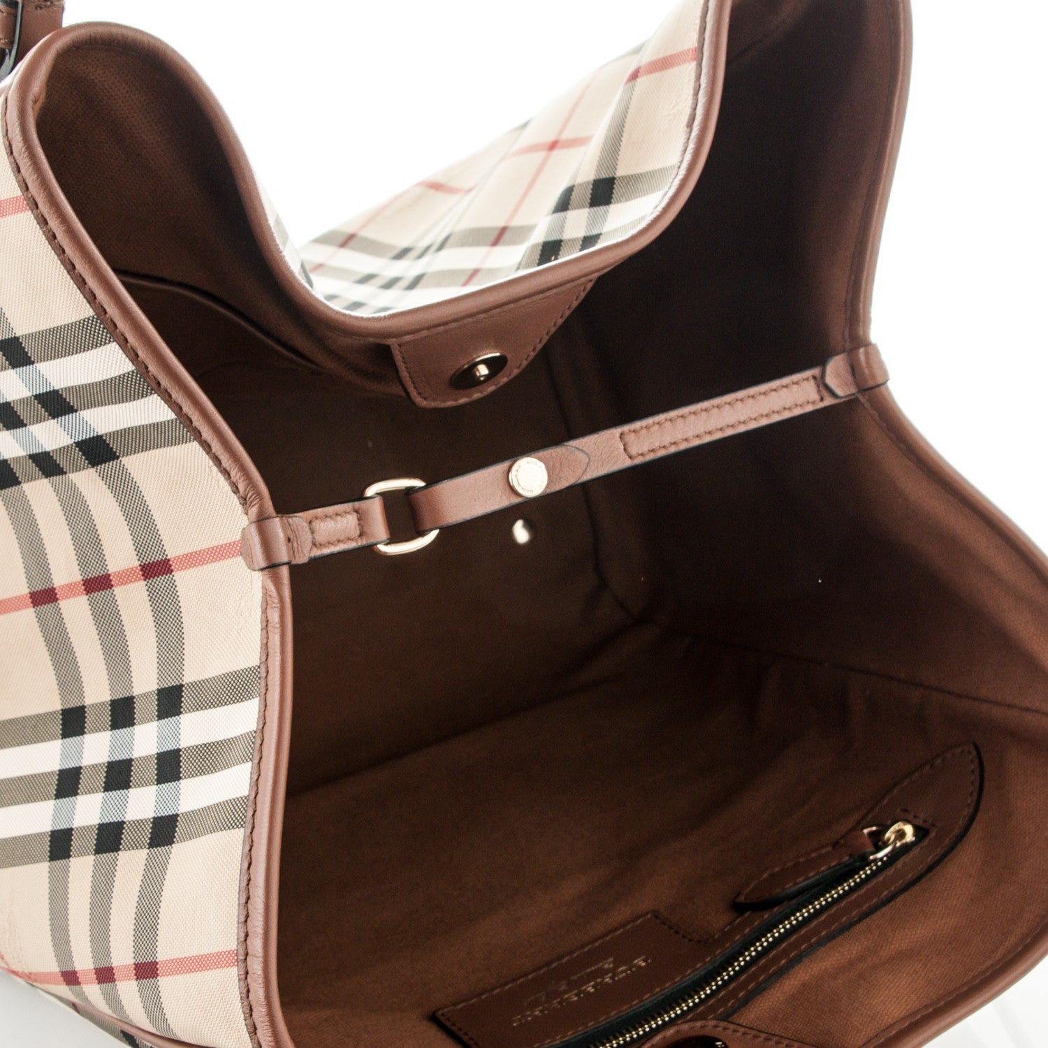 Burberry House Check Small Canterbury Tote Dark Tan 5 of 7