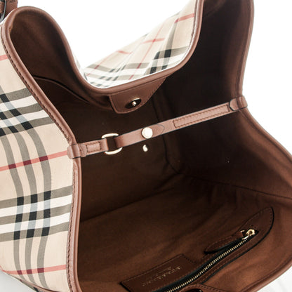 Burberry House Check Small Canterbury Tote Dark Tan 5 of 7