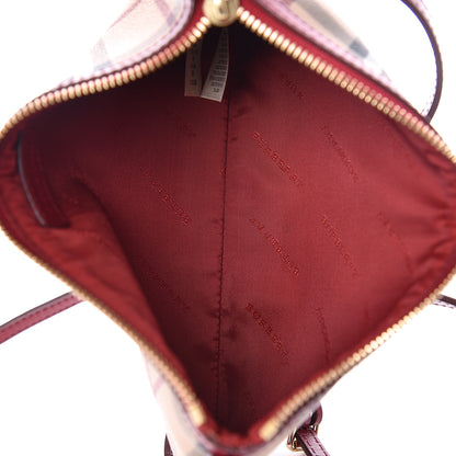 Burberry Haymarket Check Small Peyton Crossbody Clutch Bag Military Red 5 of 10