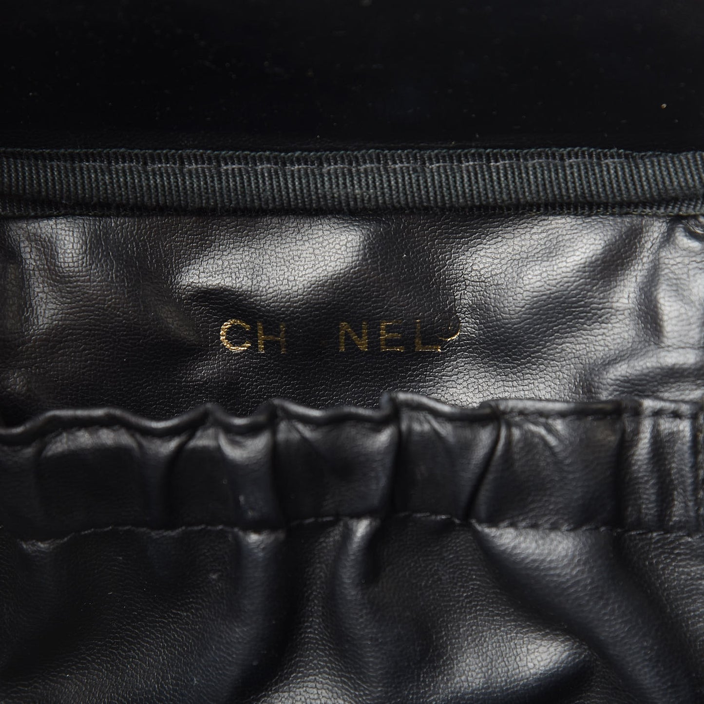 Lambskin Vanity Cosmetic Bag Black