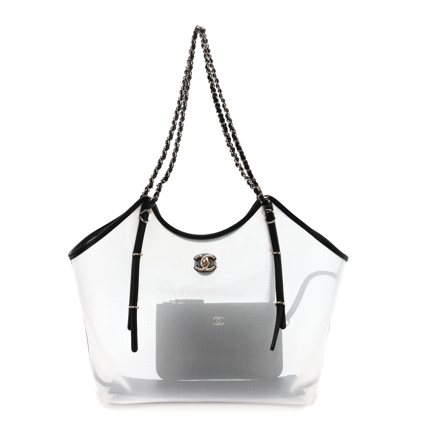 Chanel Mesh Calfskin Coco Beach Shopping Tote Black 1 of 11