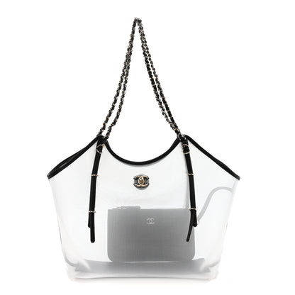 Chanel Mesh Calfskin Coco Beach Shopping Tote Black 1 of 11