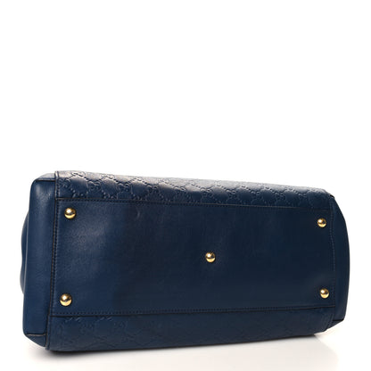 Gucci Soft Guccissima Signature Top Handle Tote Bag Blue Agata 4 of 12
