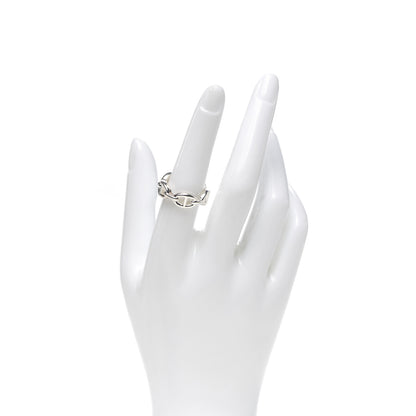 Hermes Sterling Silver PM Chaine d'Ancre Enchainee Band Ring 55 7.25 2 of 6