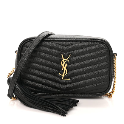 Saint Laurent Grain De Poudre Matelasse Monogram Mini Lou Camera Bag Black 1 of 11