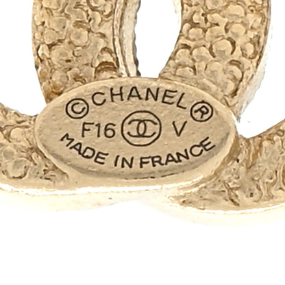 Chanel Crystal CC Earrings Gold 4 of 4