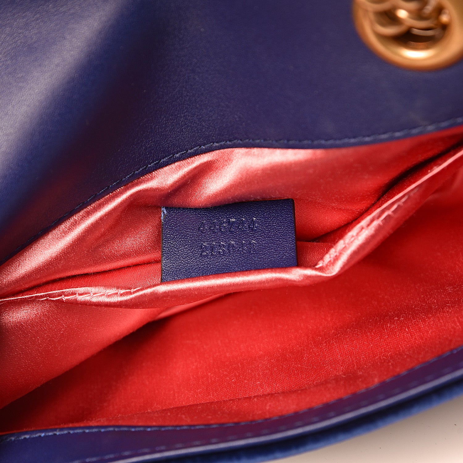 Gucci Velvet Matelasse Mini GG Marmont Shoulder Bag Cobalt Blue 7 of 11