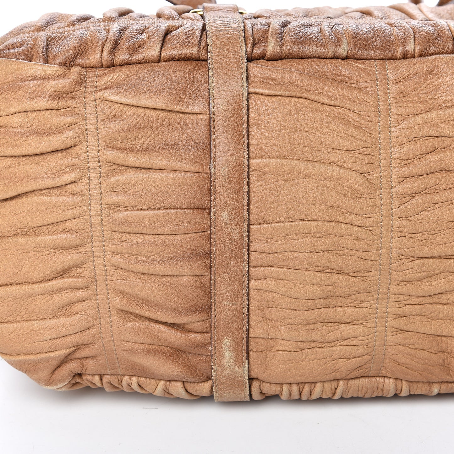 Cervo Deerskin Gaufre Dome Satchel Naturale