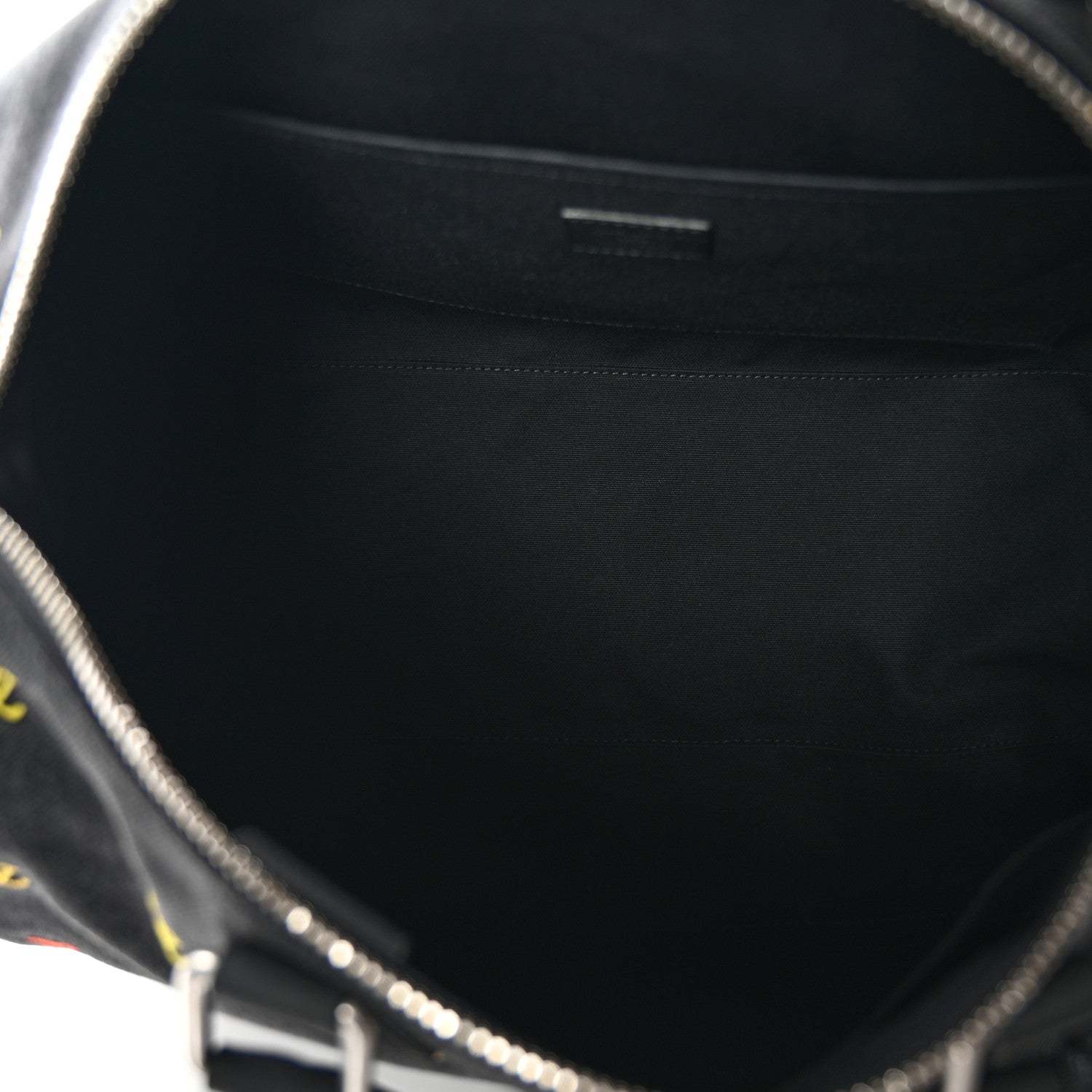 Louis Vuitton LV Blason Denim Calfskin Speedy Bandouliere 40 Black Gradient Orange 4 of 8