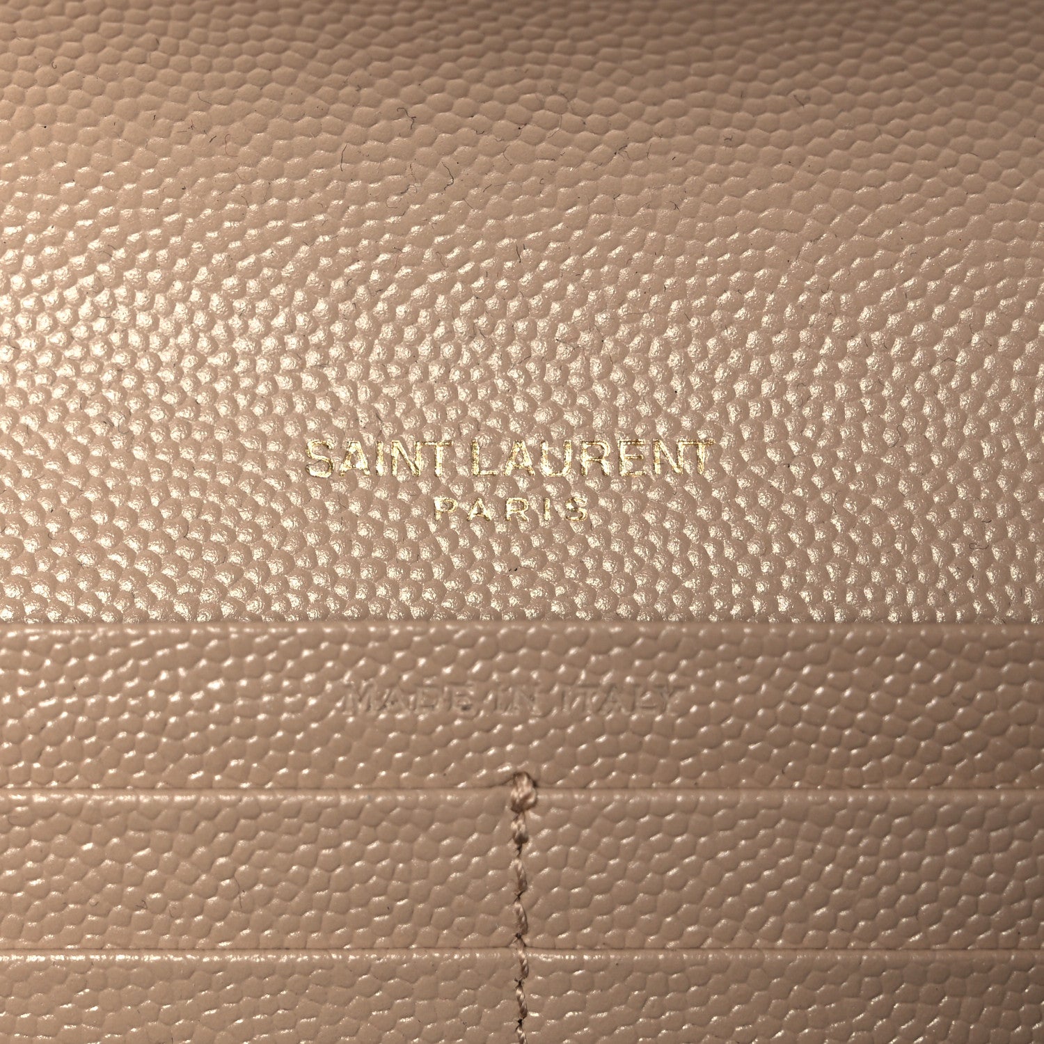 Saint Laurent Grain De Poudre Matelasse Chevron Monogram Flap Wallet Taupe 6 of 9