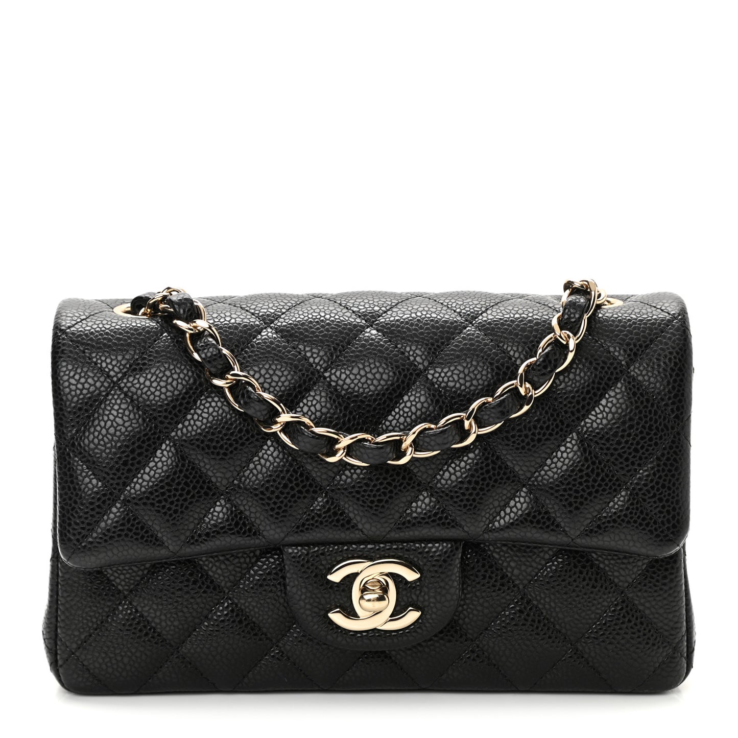 Caviar Quilted Mini Rectangular Flap Black