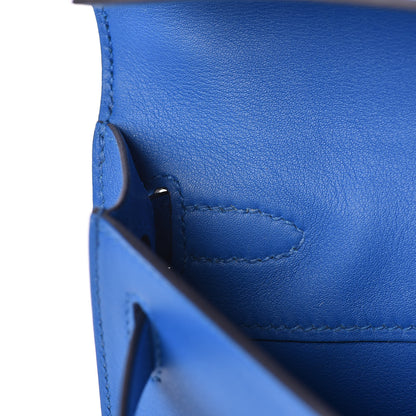 Hermes Swift Kelly Cut Clutch Pochette Bleu Zanzibar 8 of 23