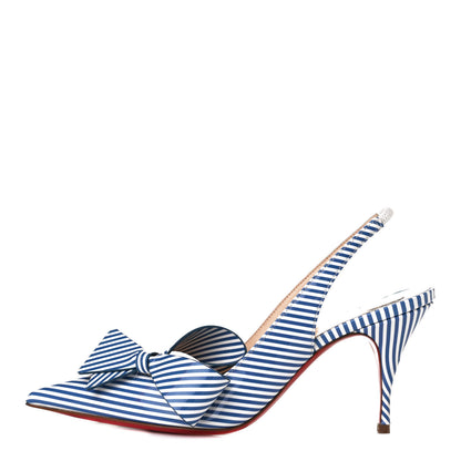 Christian Louboutin Patent Stripes Clare Nodo 80 Pumps 36 Jeans White 1 of 10