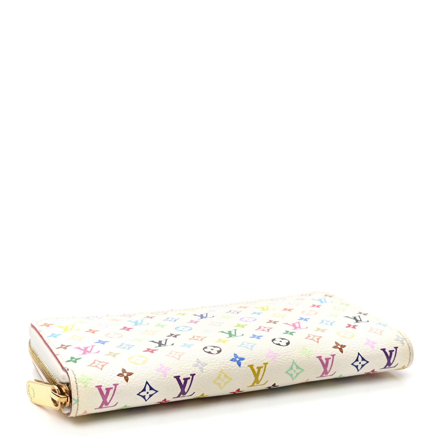 Louis Vuitton Monogram Multicolor Zippy Wallet White Orange 4 of 7