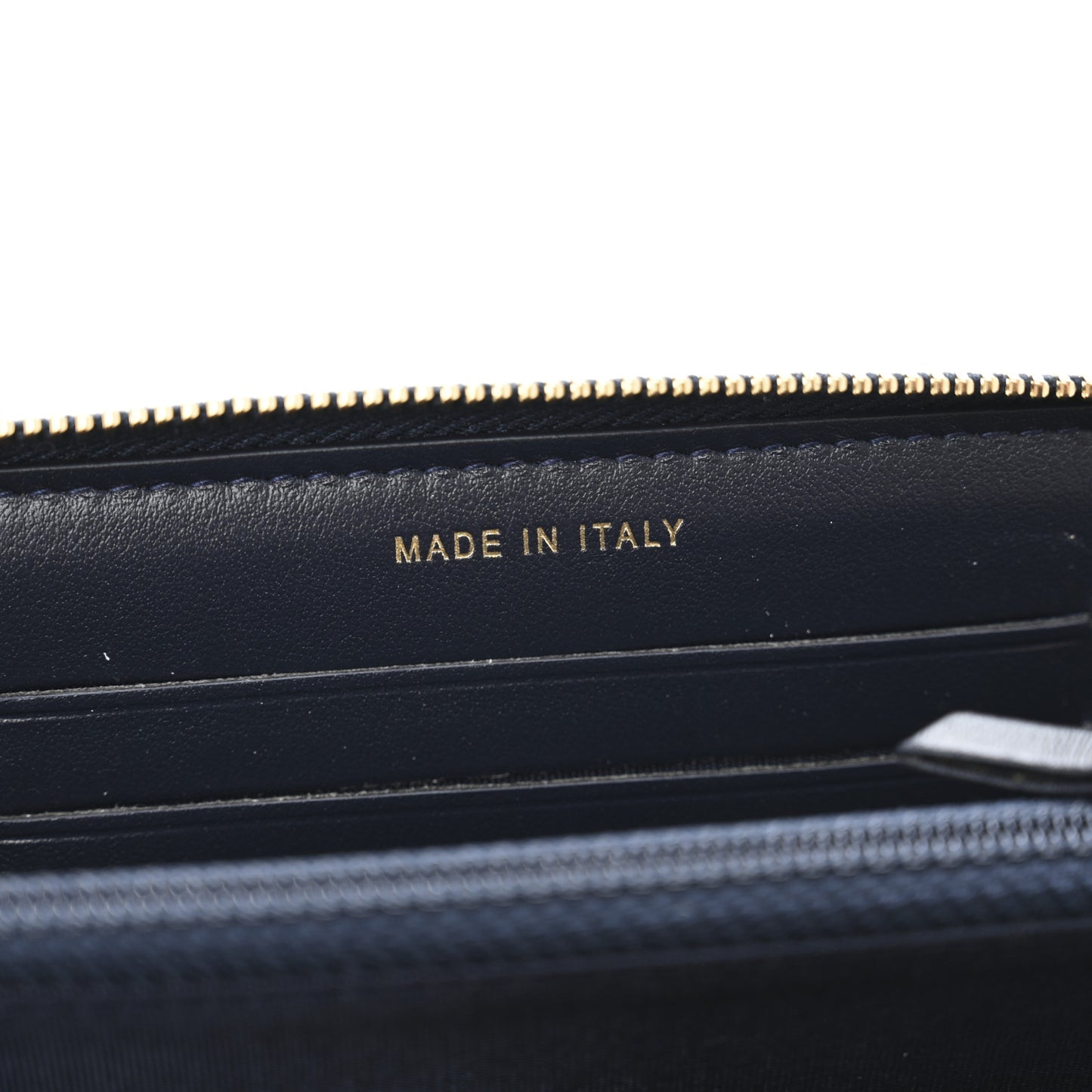 Lurex Canvas Medium Deauville Zip Around Wallet Navy Blue Gold