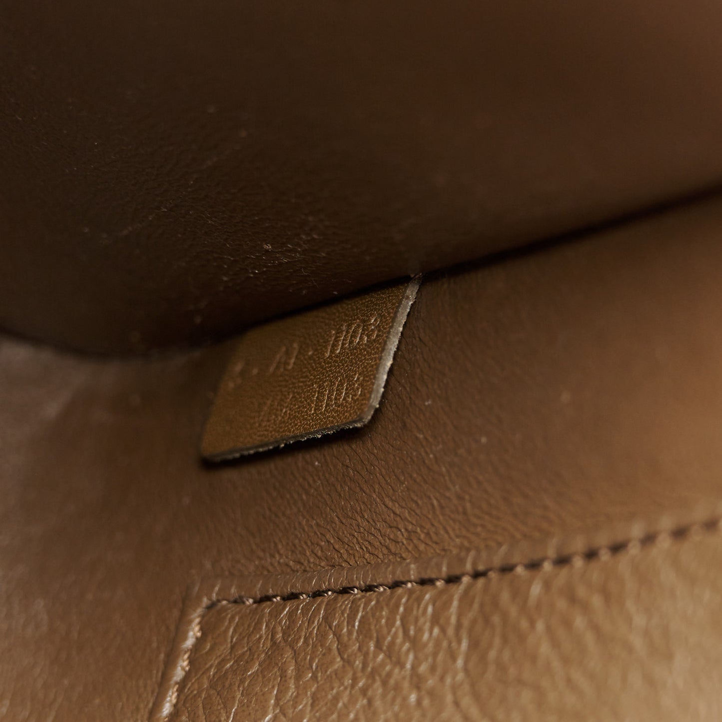 Textured Calfskin Suede Nano Tri-Color Luggage Cream