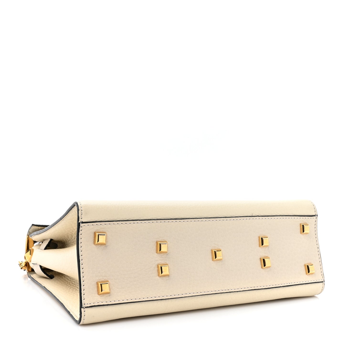 VALENTINO GARAVANI Grained Calfskin Medium My Rockstud Frame Bag Light Ivory