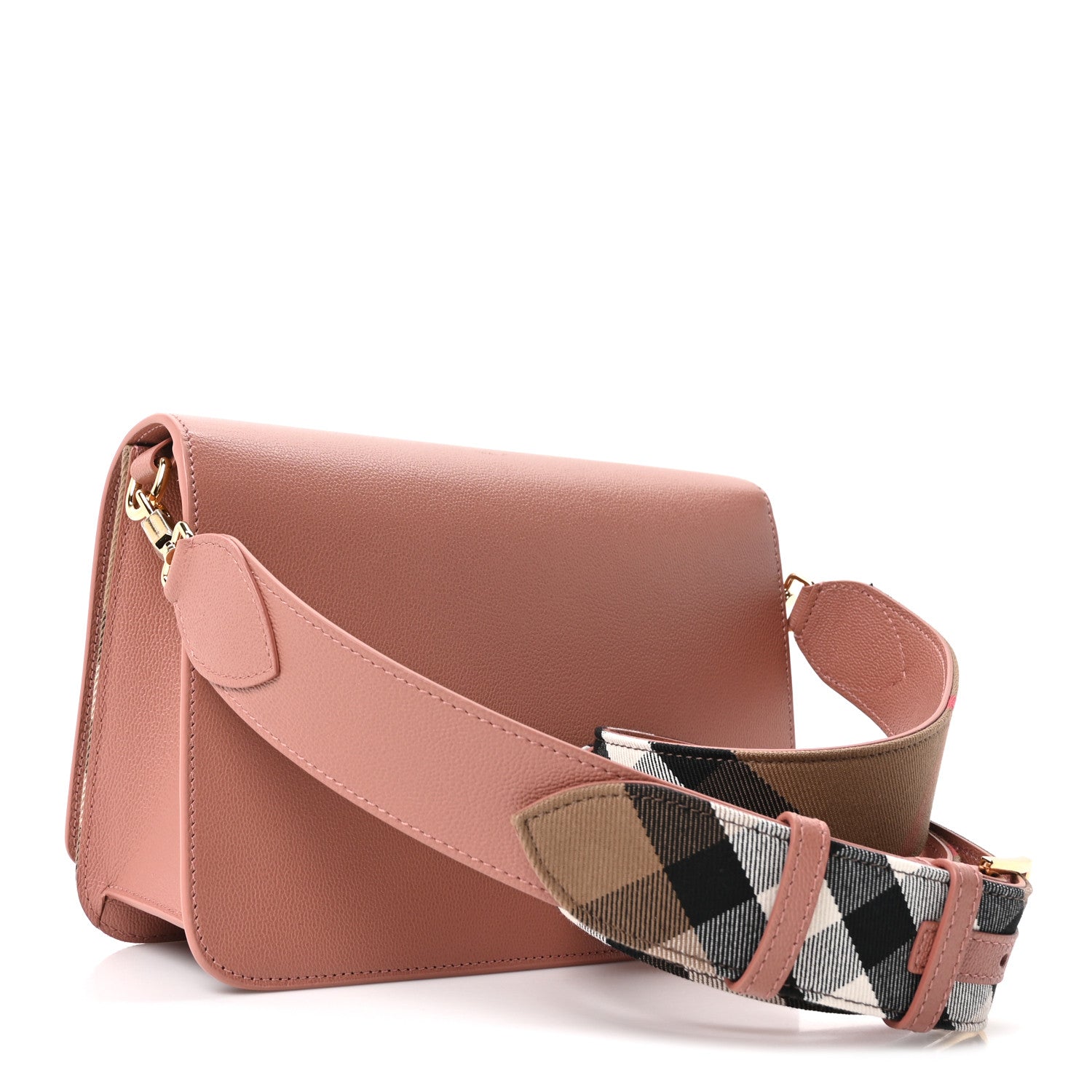 Burberry Derby Calfskin House Check Mackford Crossbody Bag Dark Rosewood 3 of 10