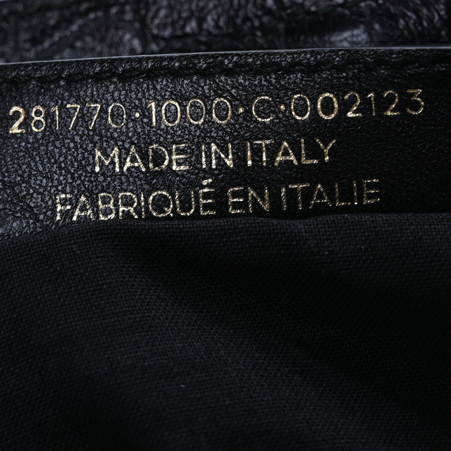 Calfskin Crocodile Embossed Giant 12 Gold Hardware City Black