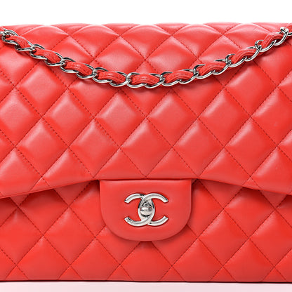 Chanel Lambskin Quilted Jumbo Double Flap Red 7 of 15