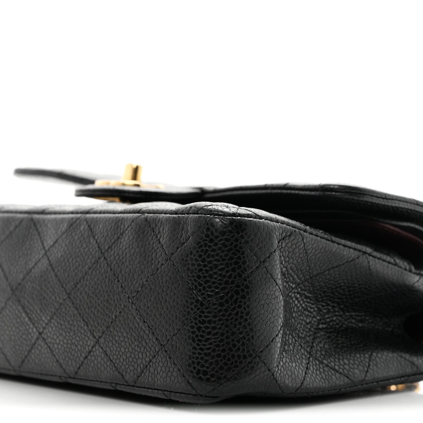 Caviar Quilted Small Double Flap Black