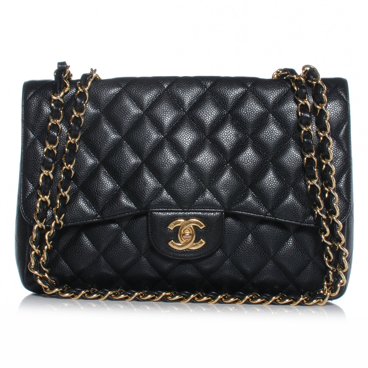 Caviar Jumbo Single Flap Black