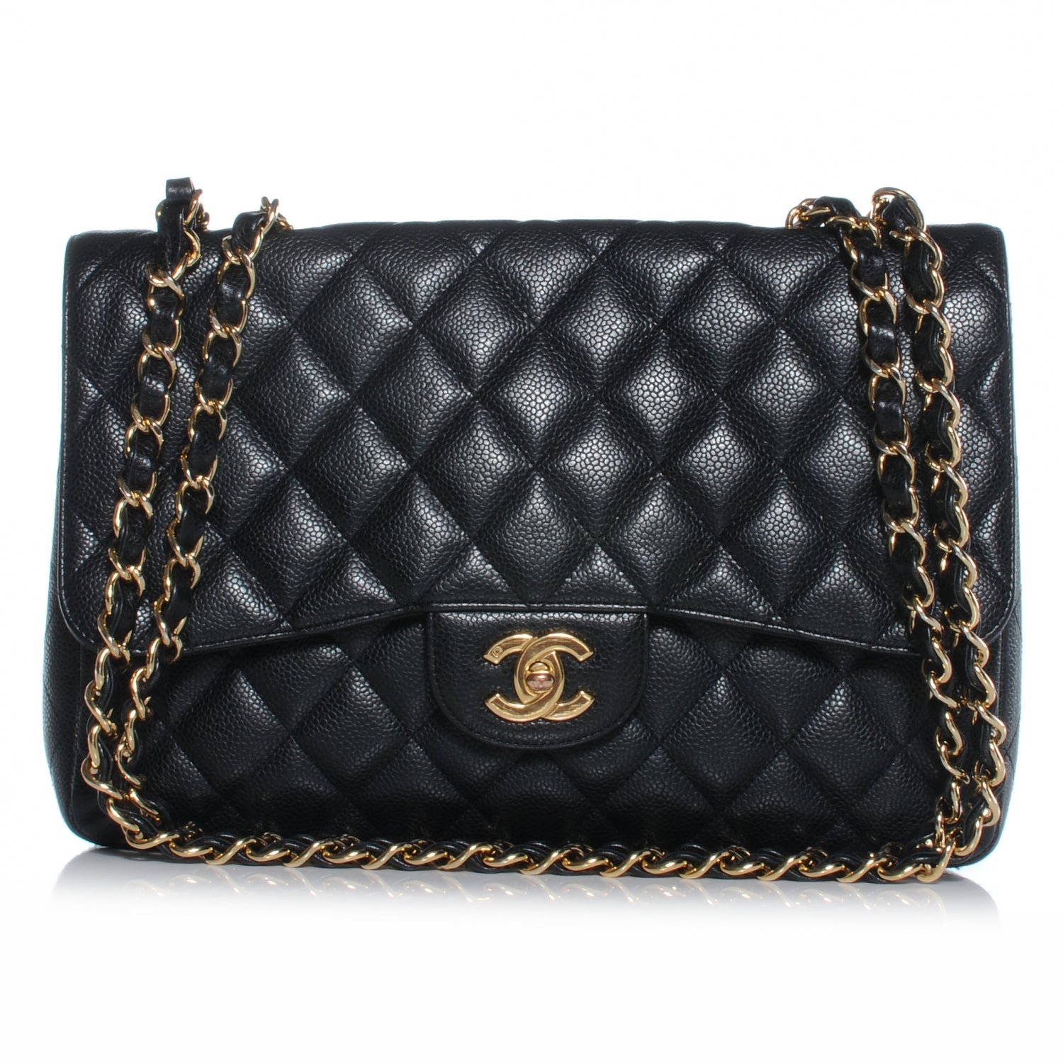 Chanel Caviar Jumbo Single Flap Black 1 of 8