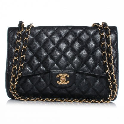 Chanel Caviar Jumbo Single Flap Black 1 of 8