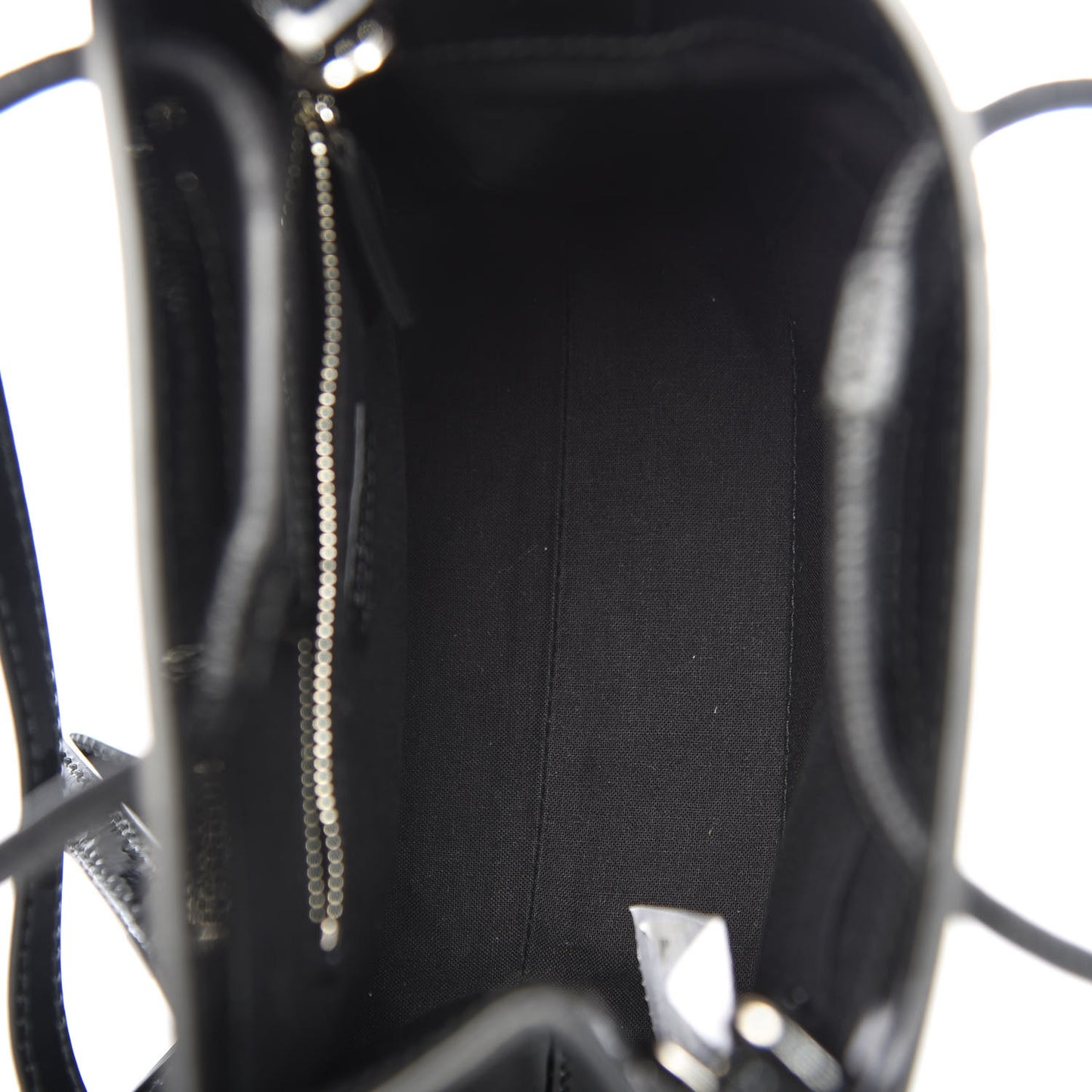 Patent Calfskin Logo Shopping Tote XXS Black
