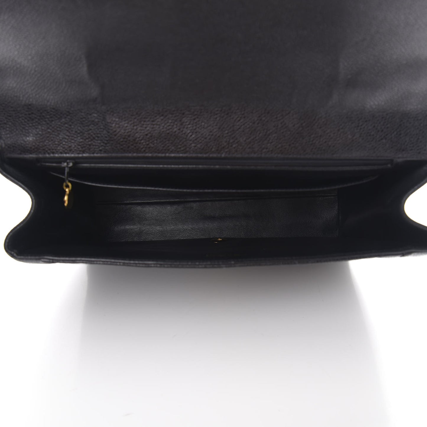 Caviar Quilted Jumbo Kelly Flap Black