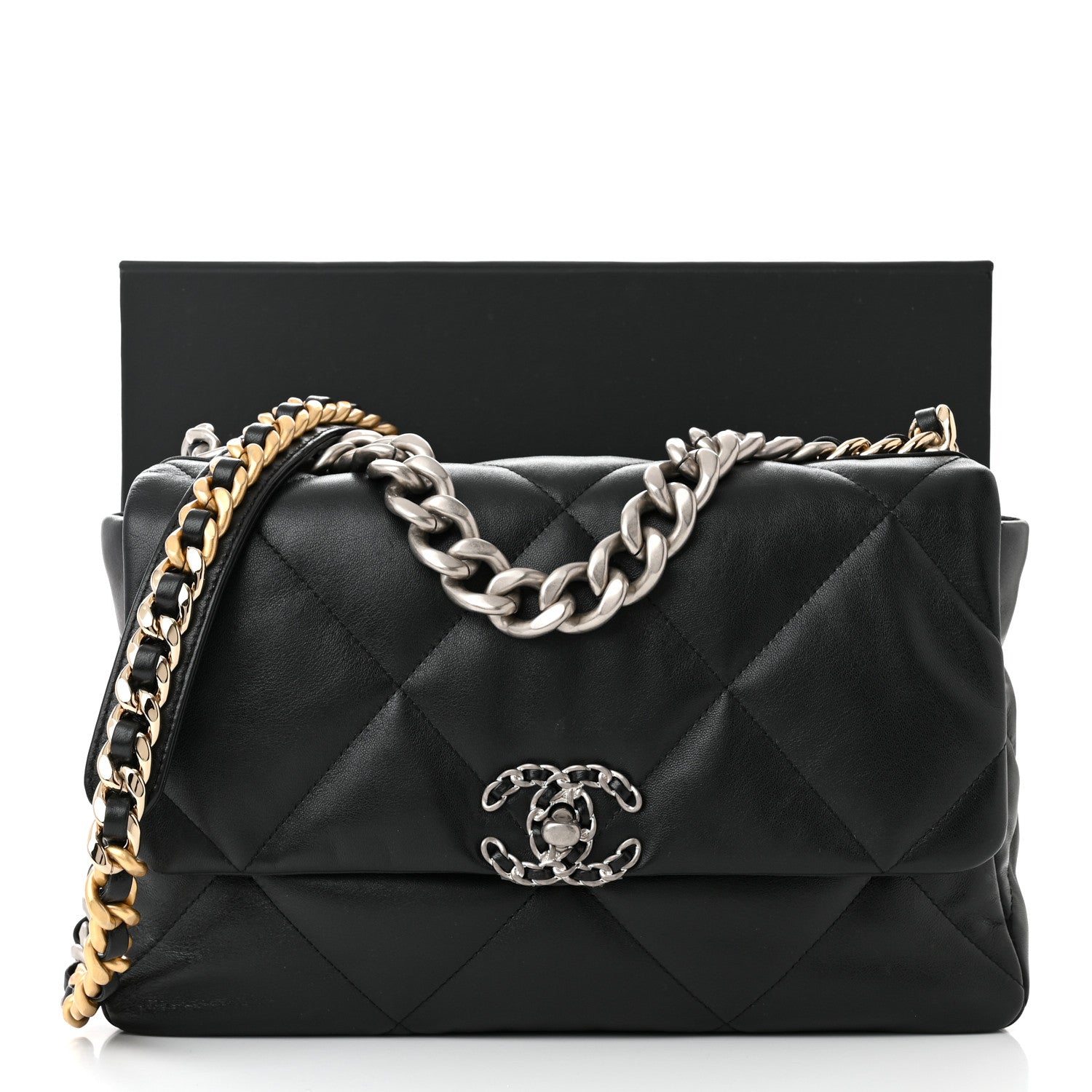 Chanel Lambskin Quilted Large Chanel 19 Flap Black 11 of 11