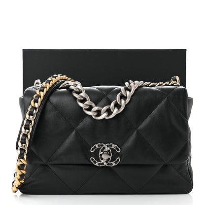 Chanel Lambskin Quilted Large Chanel 19 Flap Black 11 of 11