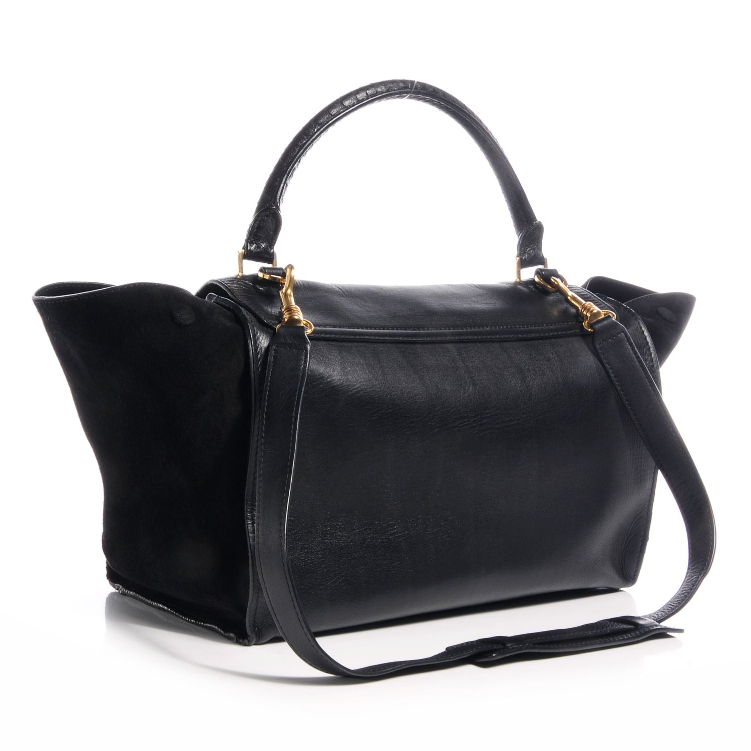 Celine Calfskin and Suede Medium Trapeze Black 3 of 10