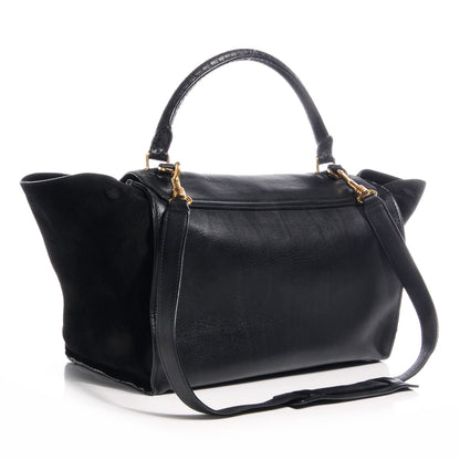 Celine Calfskin and Suede Medium Trapeze Black 3 of 10