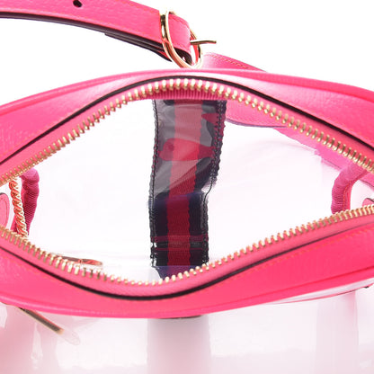 Gucci Vinyl Web Mini Ophidia Transparent Shoulder Bag Fluorescent Fuchsia 5 of 10