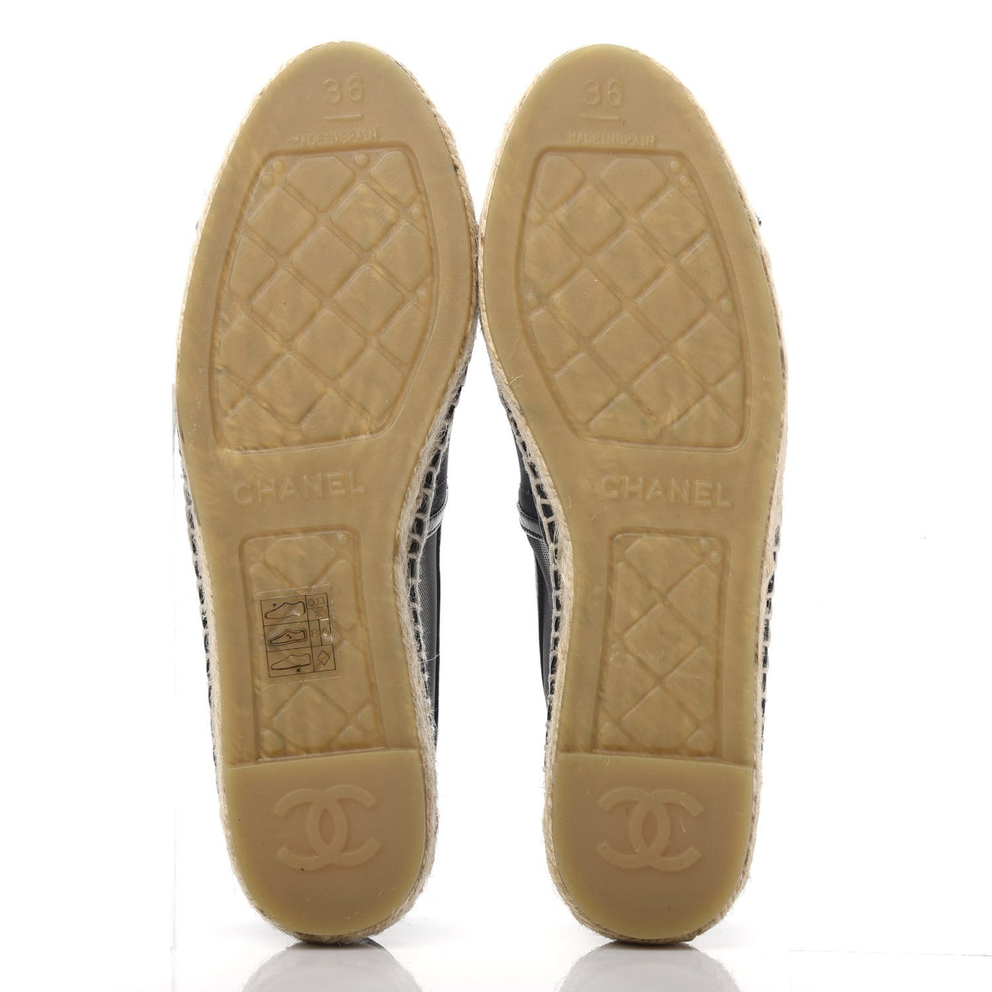 Mesh Grosgrain CC Espadrilles 36 Black