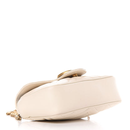 Gucci Calfskin Matelasse Super Mini GG Marmont Shoulder Bag White 4 of 10