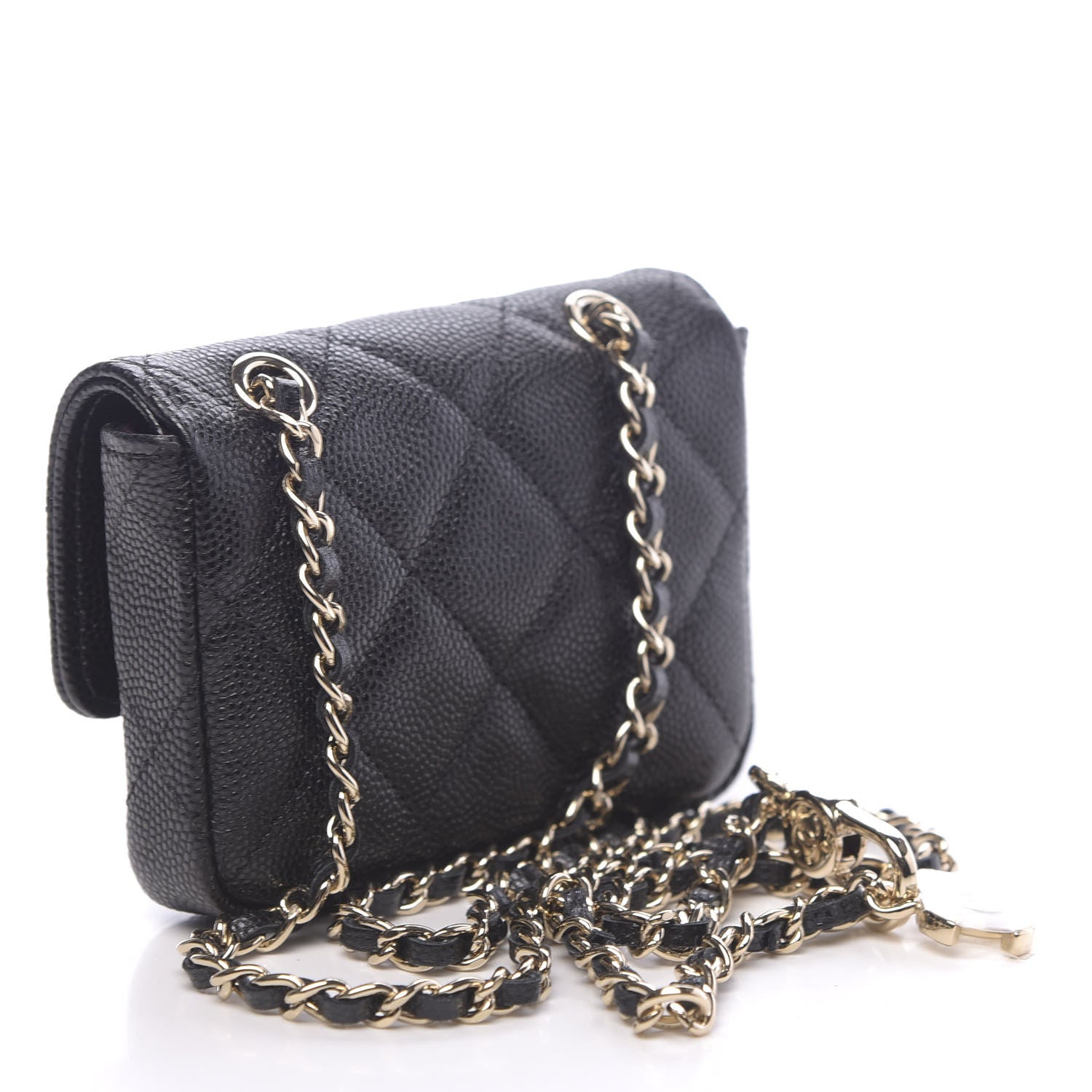 Chanel Caviar Quilted Flap Chain Waist Bag Black 3 of 11
