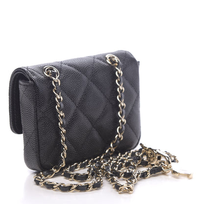 Chanel Caviar Quilted Flap Chain Waist Bag Black 3 of 11
