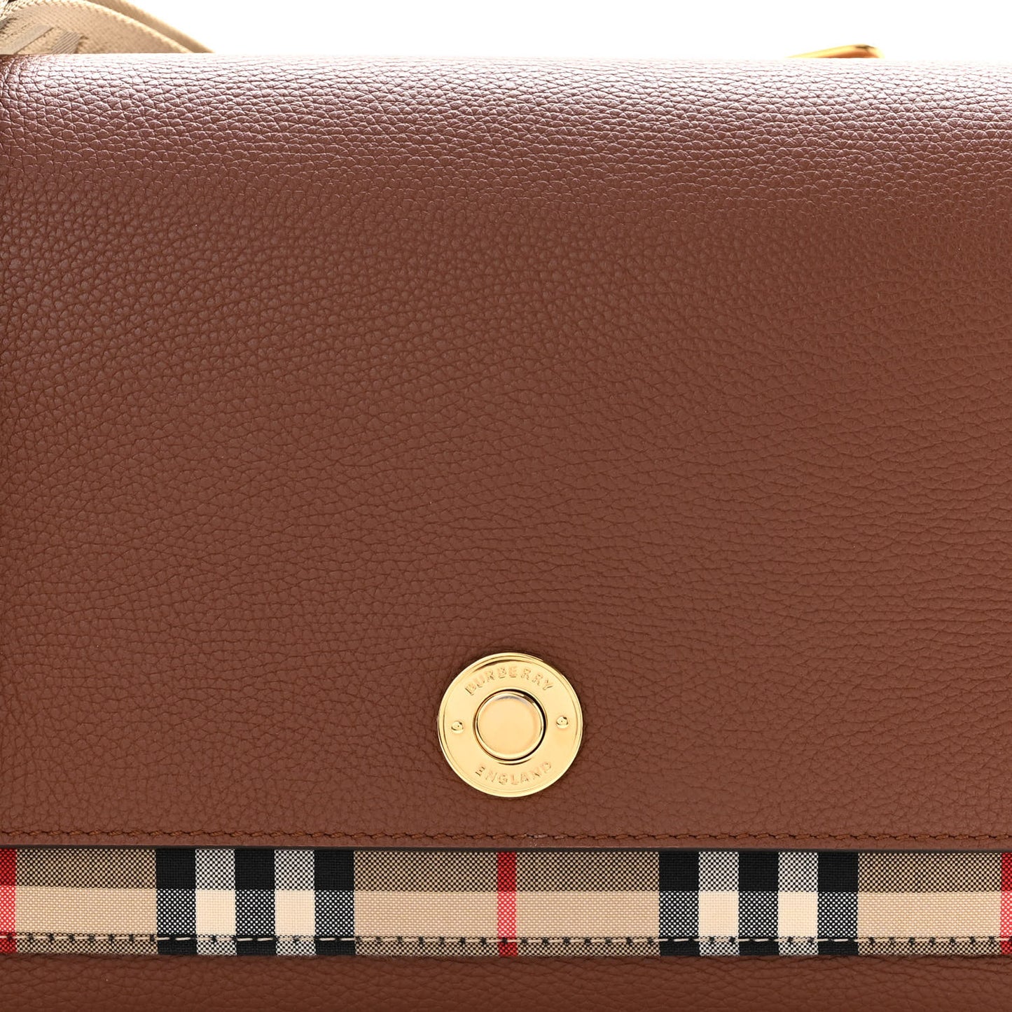 Calfskin Vintage Check Note Crossbody Bag Tan