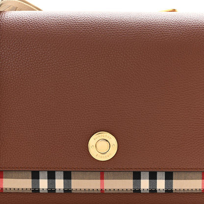 Burberry Calfskin Vintage Check Note Crossbody Bag Tan 7 of 9