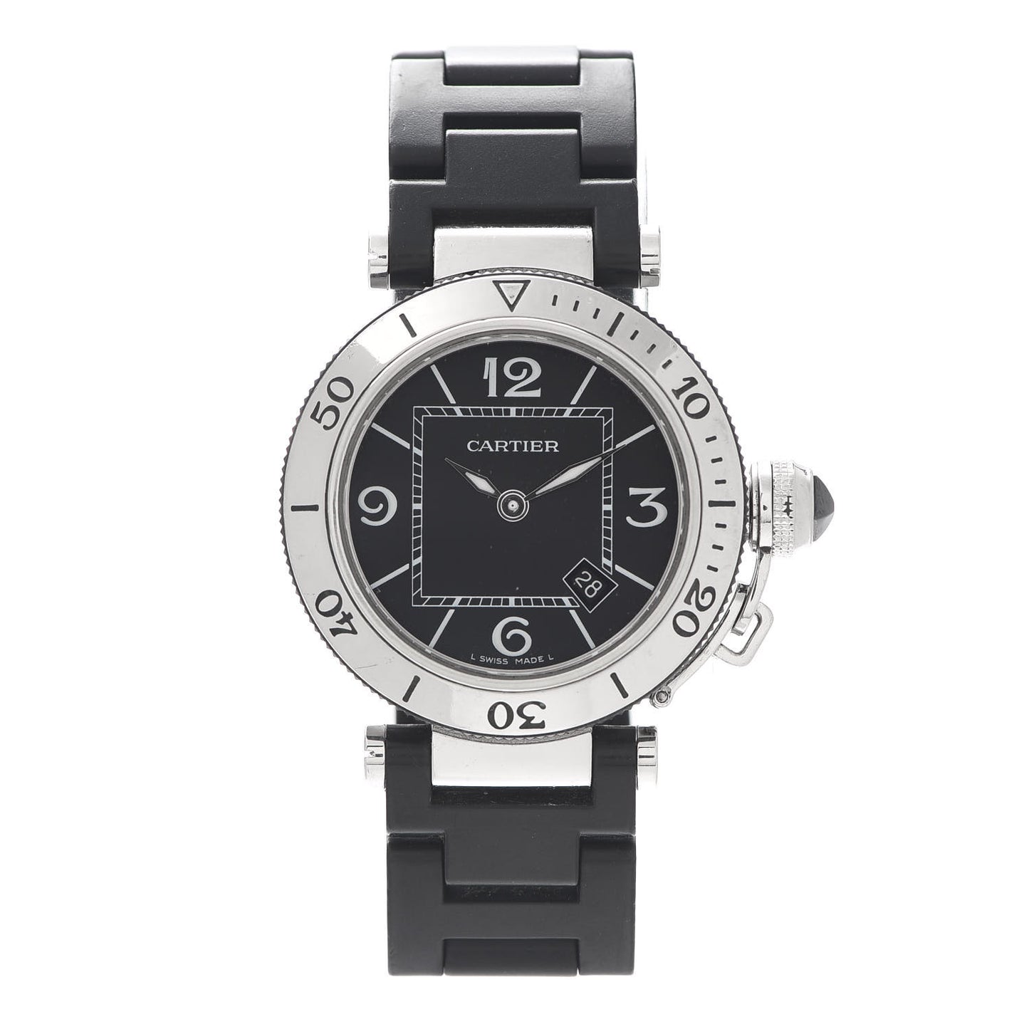 Stainless Steel Rubber 33mm Pasha C Seatimer Quartz Watch Black