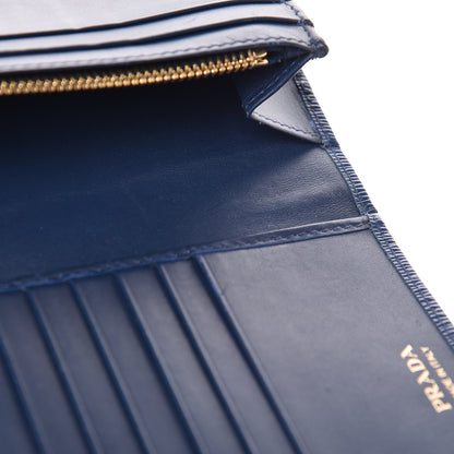 Prada Vitello Move Continental Flap Wallet Bleuette 10 of 11