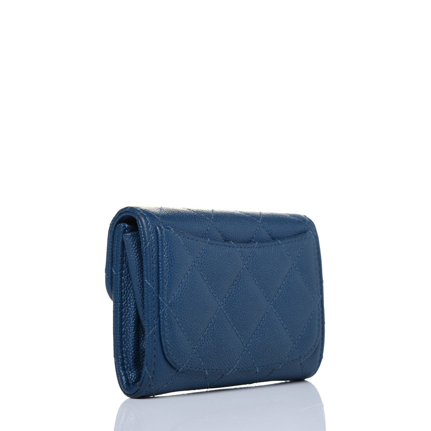 Chanel Caviar Quilted Flap Card Holder Wallet Navy 3 of 13