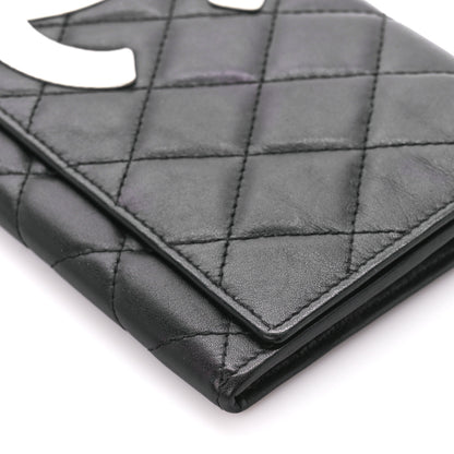 Chanel Calfskin Quilted Cambon Flap Wallet Black White 10 of 10