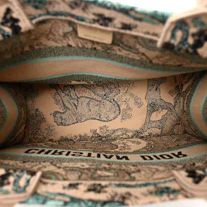 Christian Dior Raffia Embroidered Dioriviera Medium Book Tote Aquamarina 5 of 10