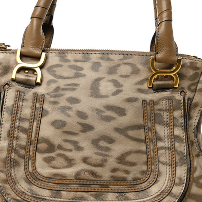 Chloe Calfskin Leopard Print Medium Marcie Satchel Brown 8 of 11