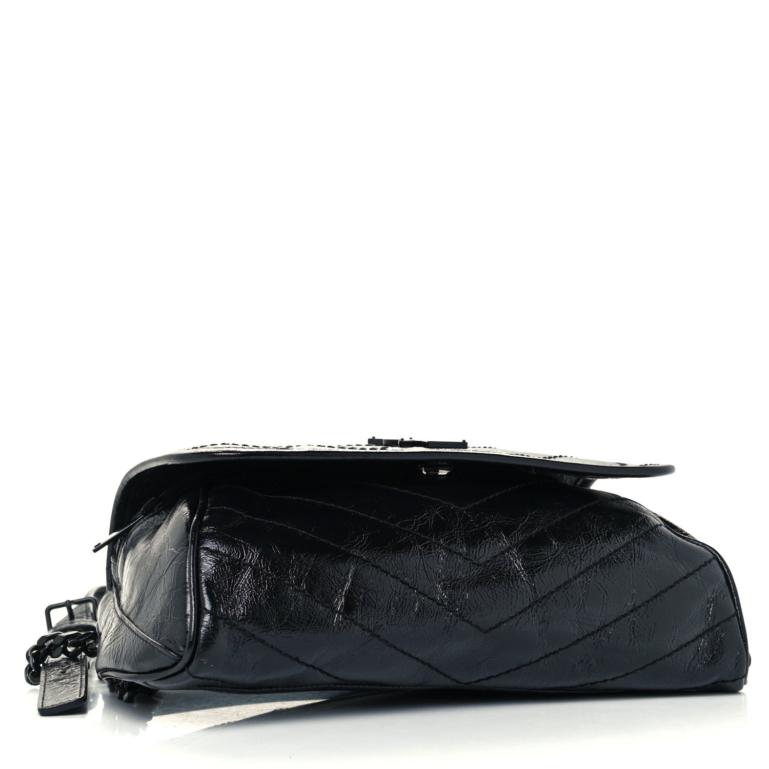 Saint Laurent Crinkled Calfskin Matelasse Monogram Niki Body Bag Black 5 of 12