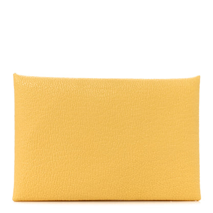 Hermes Chevre Mysore Calvi Card Case Jaune Citron 1 of 8